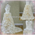 2014 new style champagne taffeta bridal gown with sweathreat neckline